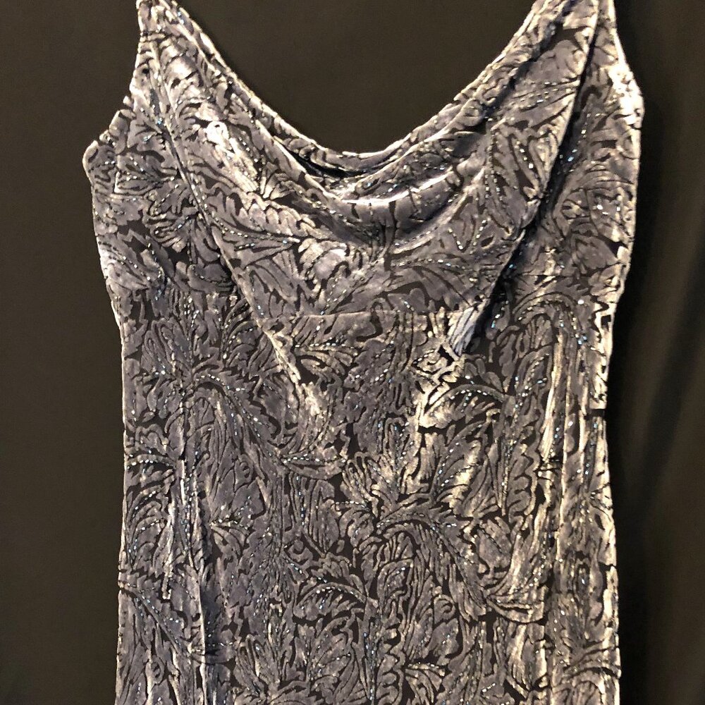 Stunning Carmen Marc Valvo beaded Velvet Gown: Size 12